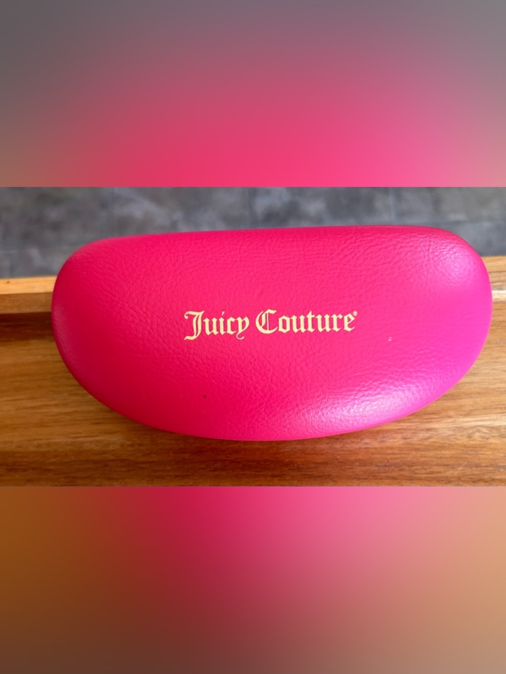 Juicy Couture Bright Pink Eyewear Case with Gold Logo